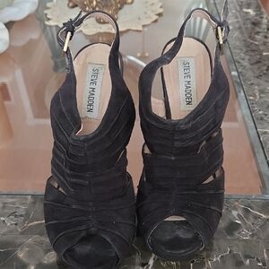 Steve Madden Black Strappy Heels